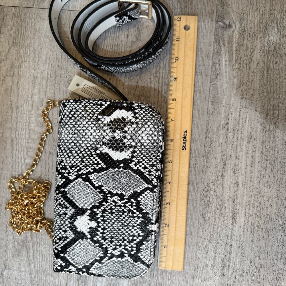 Snakeskin Pattern Women's Bag with Chain Strap